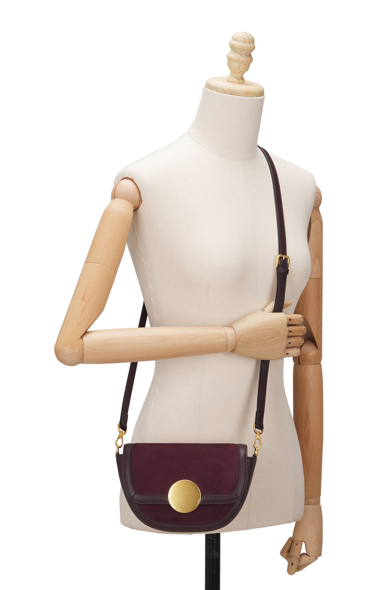 Lottie Suede Crossbody, Alternate, color, BORDO