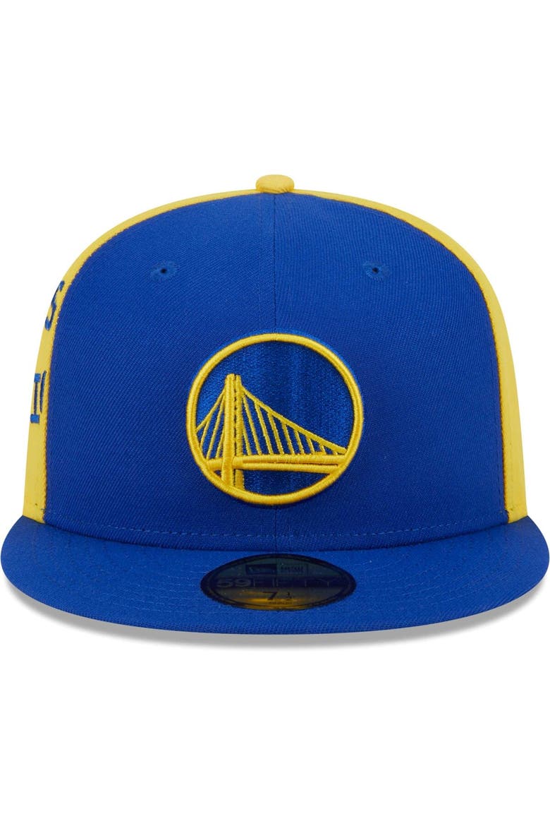 Men's New Era Royal/Gold Golden State Warriors Gameday Wordmark 59FIFTY Fitted Hat, Alternate, color, Royal