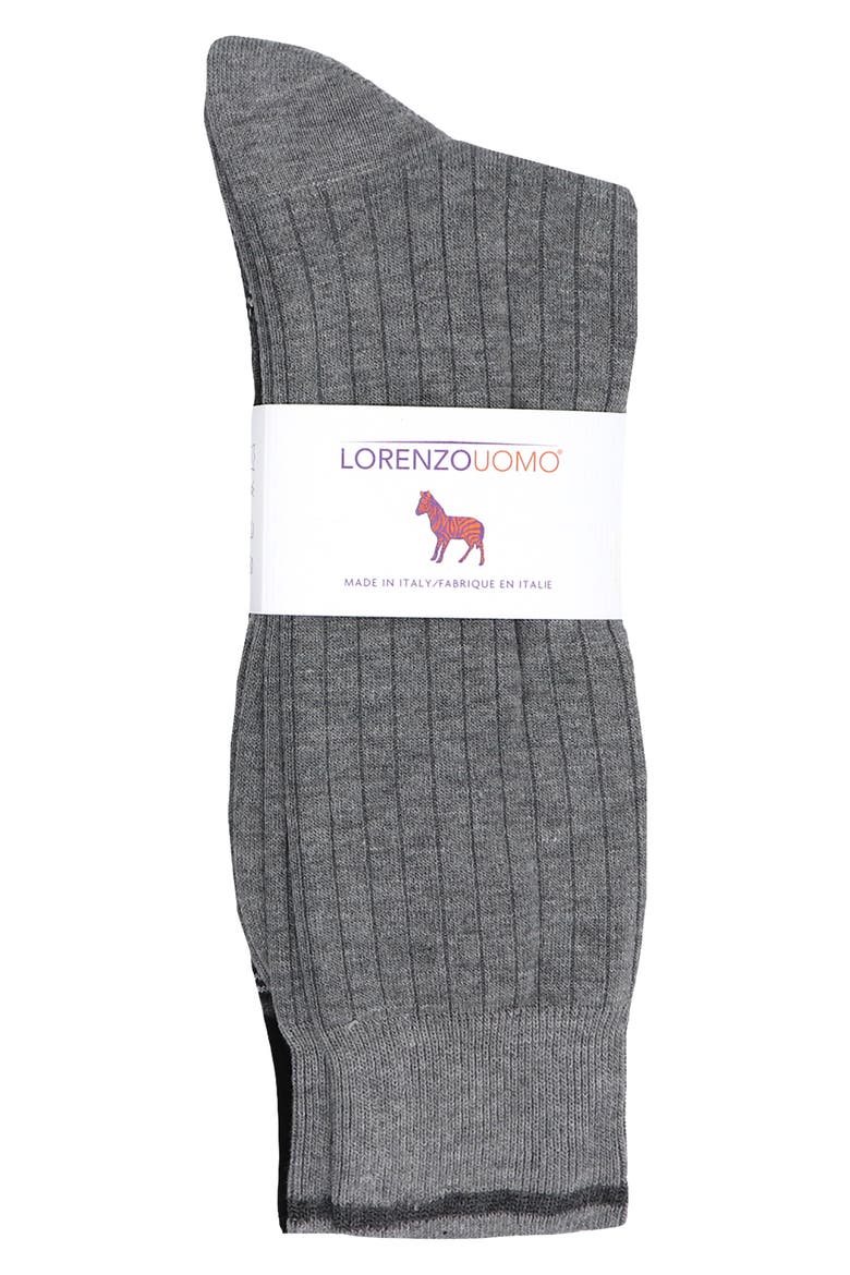 2-Pack Assorted Stripe Dress Socks, Alternate, color, MEDIUM GREY