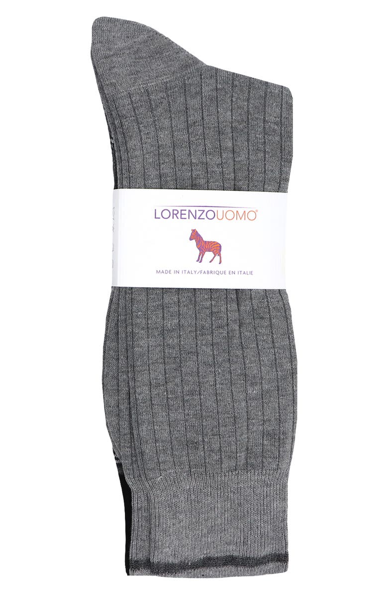 Lorenzo Uomo 2-Pack Assorted Stripe Dress Socks, Alternate, color, 