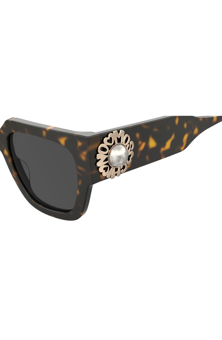 Moschino 52mm Square Sunglasses, Alternate, color, Havana