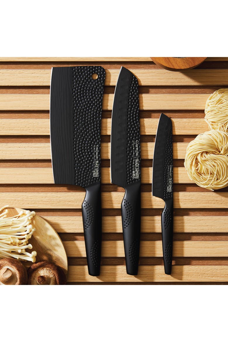 iD3® BLACK SAMURAI  Ultimate Knife Set Of 3, Alternate, color, Black