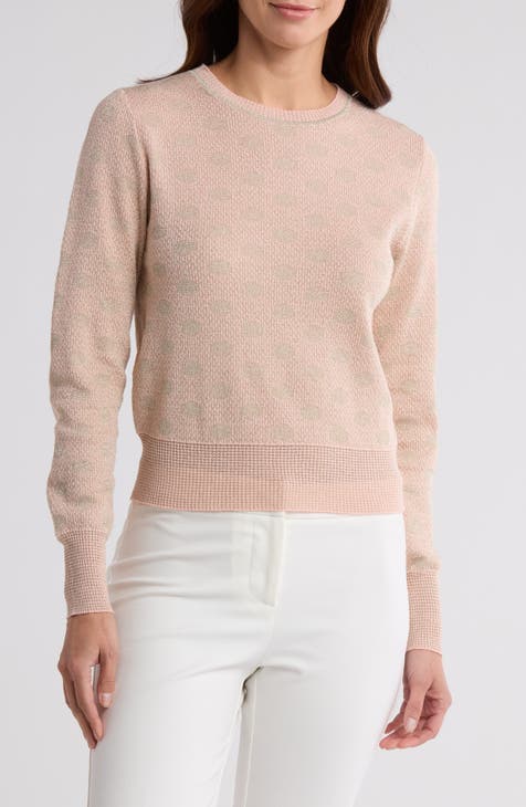 Metallic Dot Jacquard Crop Sweater