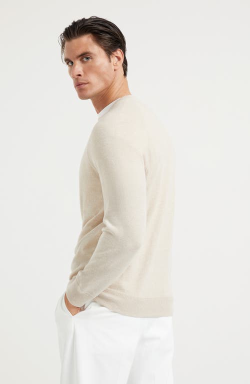 Brunello Cucinelli Crew-neck Ribbed-knit Jumper In Sand