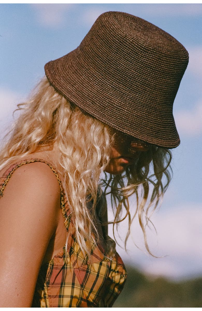 Lack of Color The Inca Raffia Bucket Hat, Alternate, color, Coco