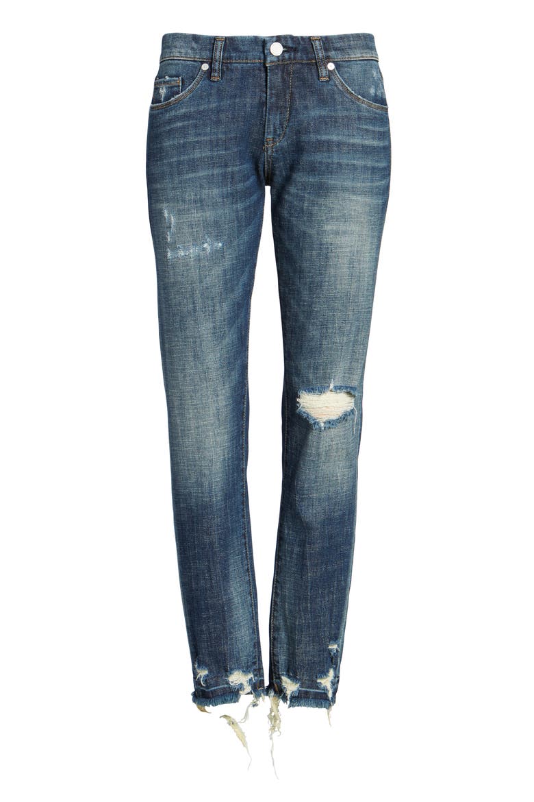 Ripped Girlfriend Jeans, Alternate, color, LET IT ROLL