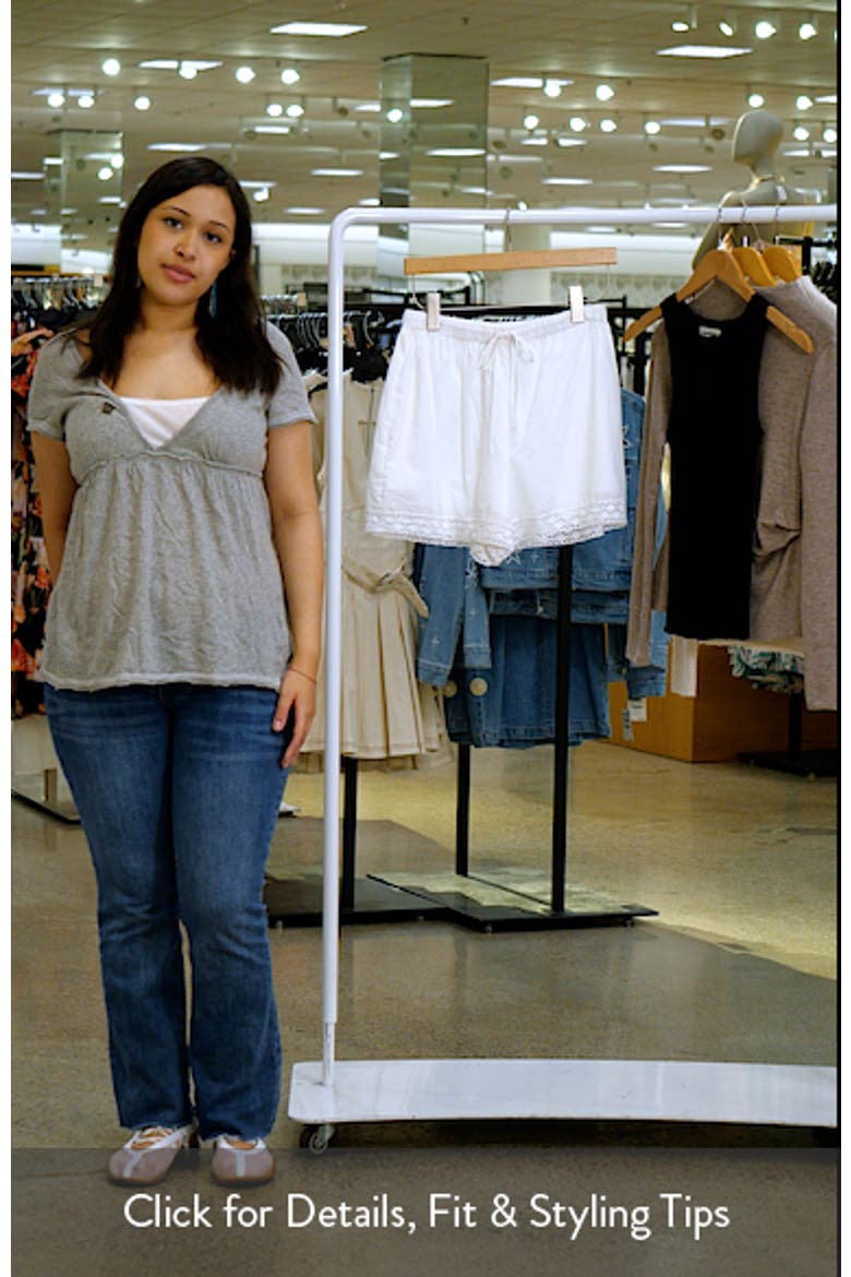 Abrielle Lace Hem Cotton Drawstring Shorts video