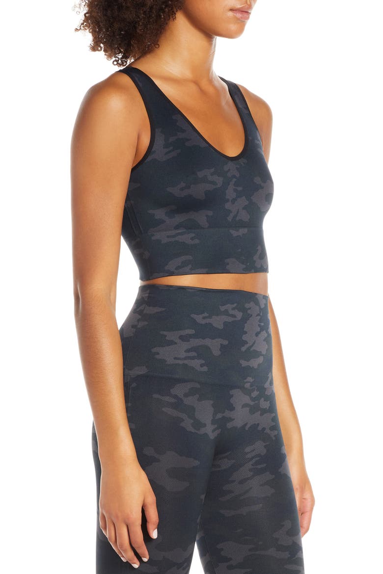 Look at Me Now Seamless Crop Top, Alternate, color, BLACK CAMO