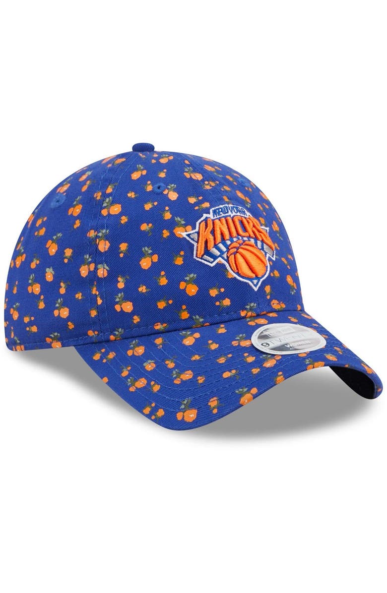 New Era Women's New Era Blue New York Knicks Floral 9TWENTY Adjustable Hat, Alternate, color,