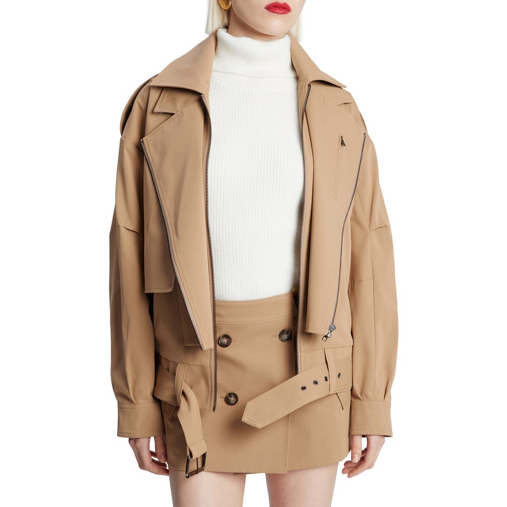 Bardot Kavi Oversize Twill Jacket In Camel