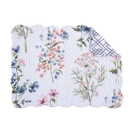 C & F Home C&f Home Cynthia Cotton Quilted Reversible Placemats Set Of 6, 13" X 19" In Purple