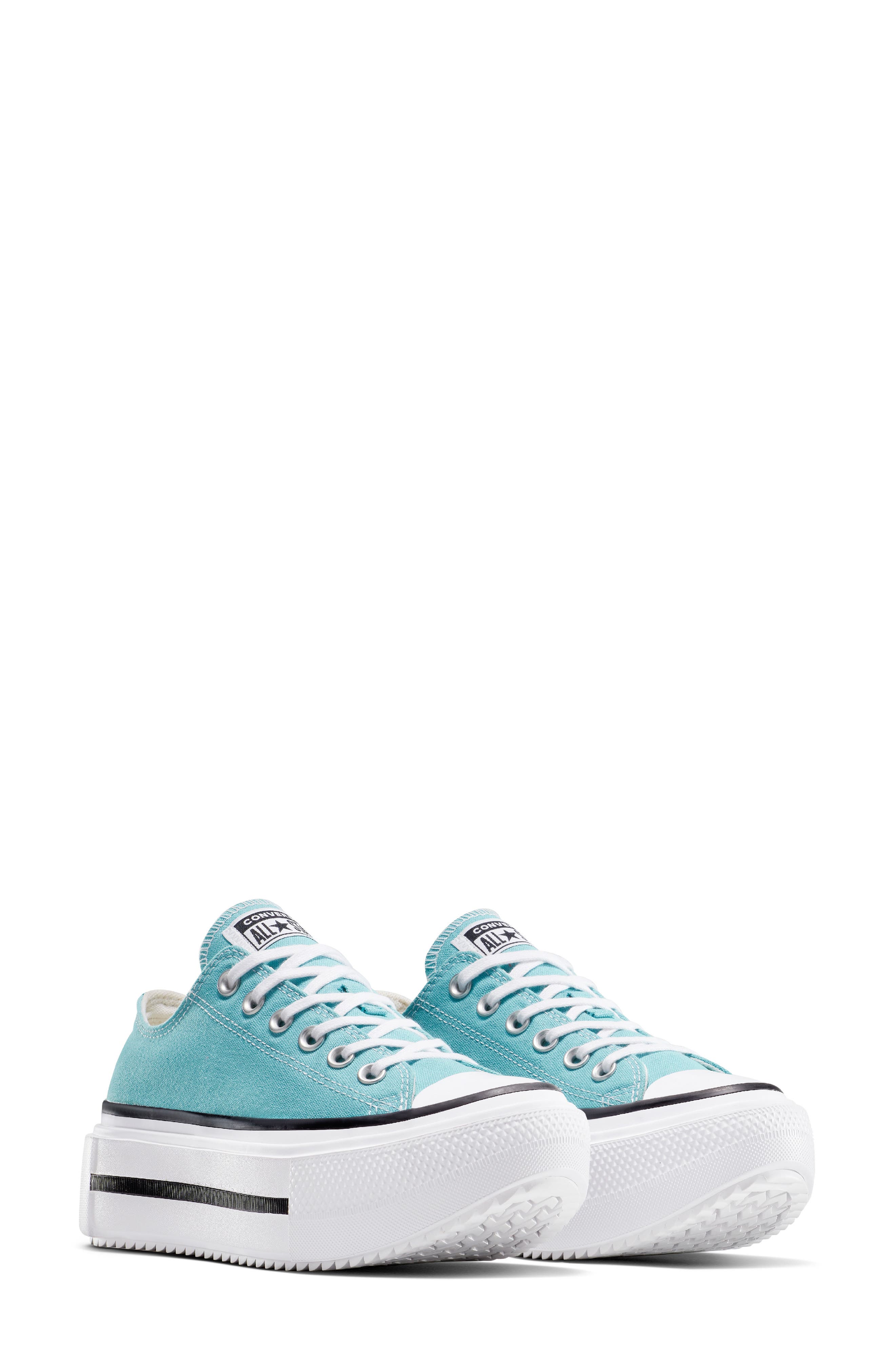 Converse Gender Inclusive Chuck Taylor All Star Lift Double Stack Low Top Platform Sneaker, Alternate, color, Deja Blue/ Black/ White