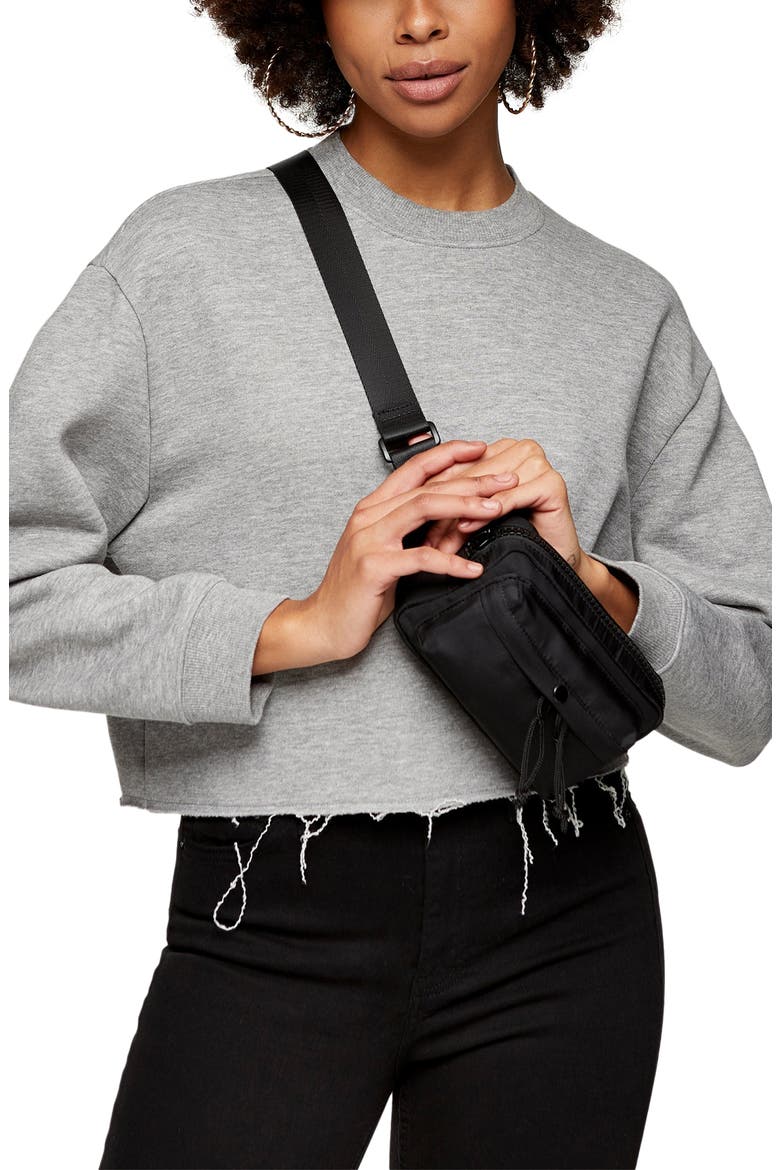 Crewneck Crop Sweatshirt, Main, color, GREY