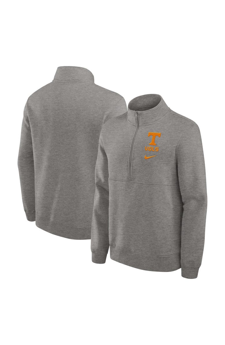 Nike Men's Nike Heather Gray Tennessee Volunteers Primetime Club Half-Zip Sweatshirt, Main, color, 