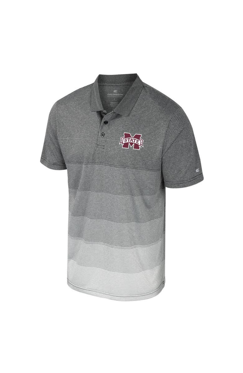 COLOSSEUM Men's Colosseum Gray Mississippi State Bulldogs Striped Mesh Polo, Alternate, color, Gray
