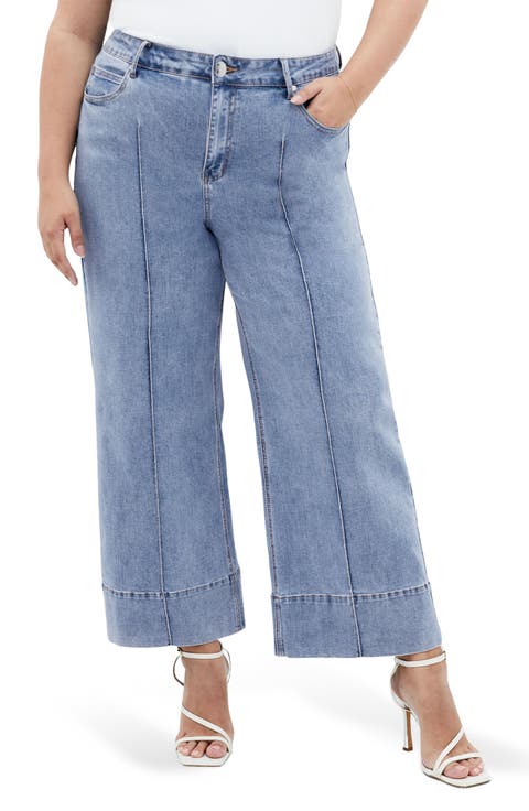 Millie Crop Wide Leg Jeans (Plus)