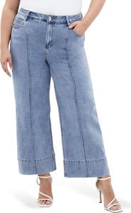 City Chic Millie Crop Wide Leg Jeans