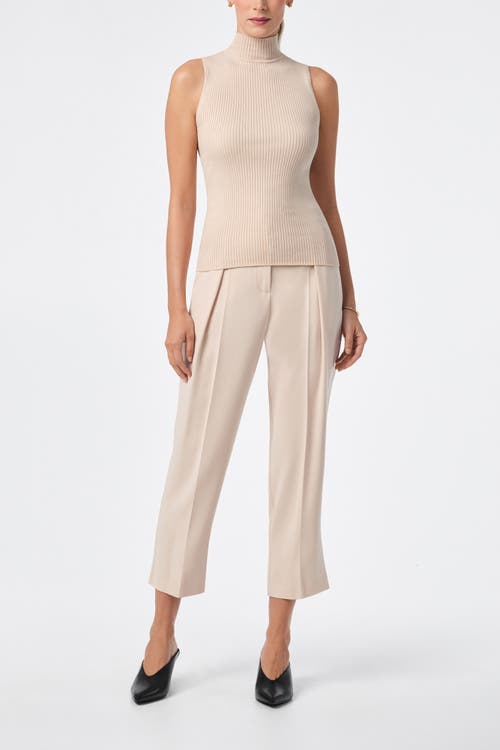 Trina Turk Westhampton Sleeveless Ribbed Turtle Neck In Neutral