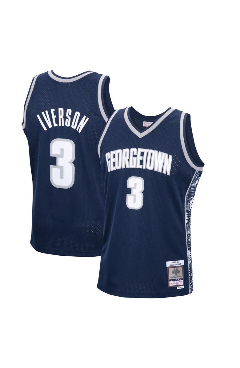 Mitchell & Ness Men's Mitchell & Ness Allen Iverson Navy Georgetown Hoyas 1995/96 Swingman Replica Jersey, Alternate, color, Navy