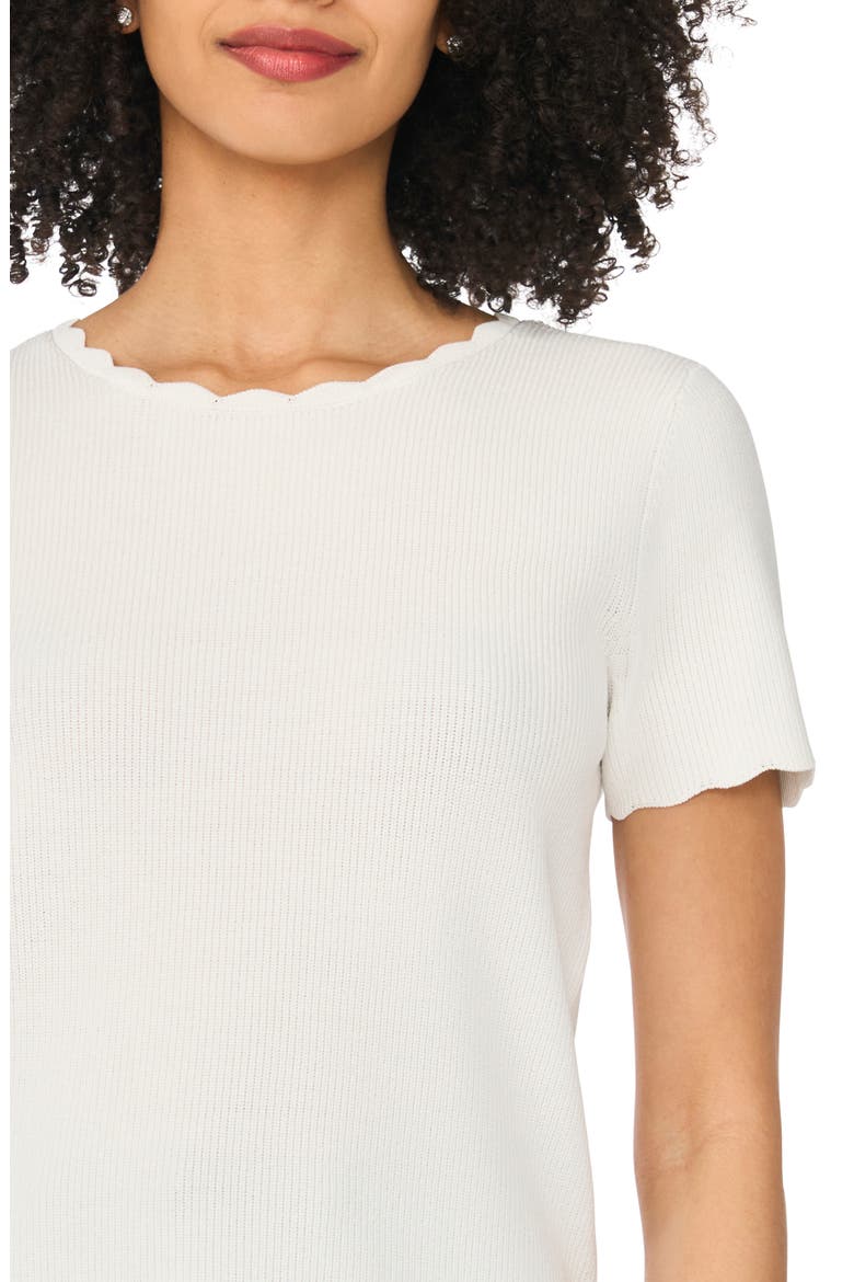 Scallop Rib Short Sleeve Knit Top (Women) | Nordstromrack