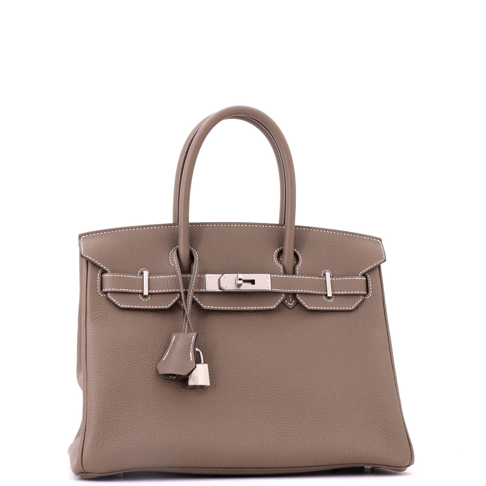 Pre-Owned Hermes Birkin Handbag Grey Togo with Palladium Hardware 30, Alternate, color, Etoupe