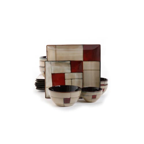 Gibson Elite Azeal 16-pc. Double Bowl Dinnerware Set In Multi