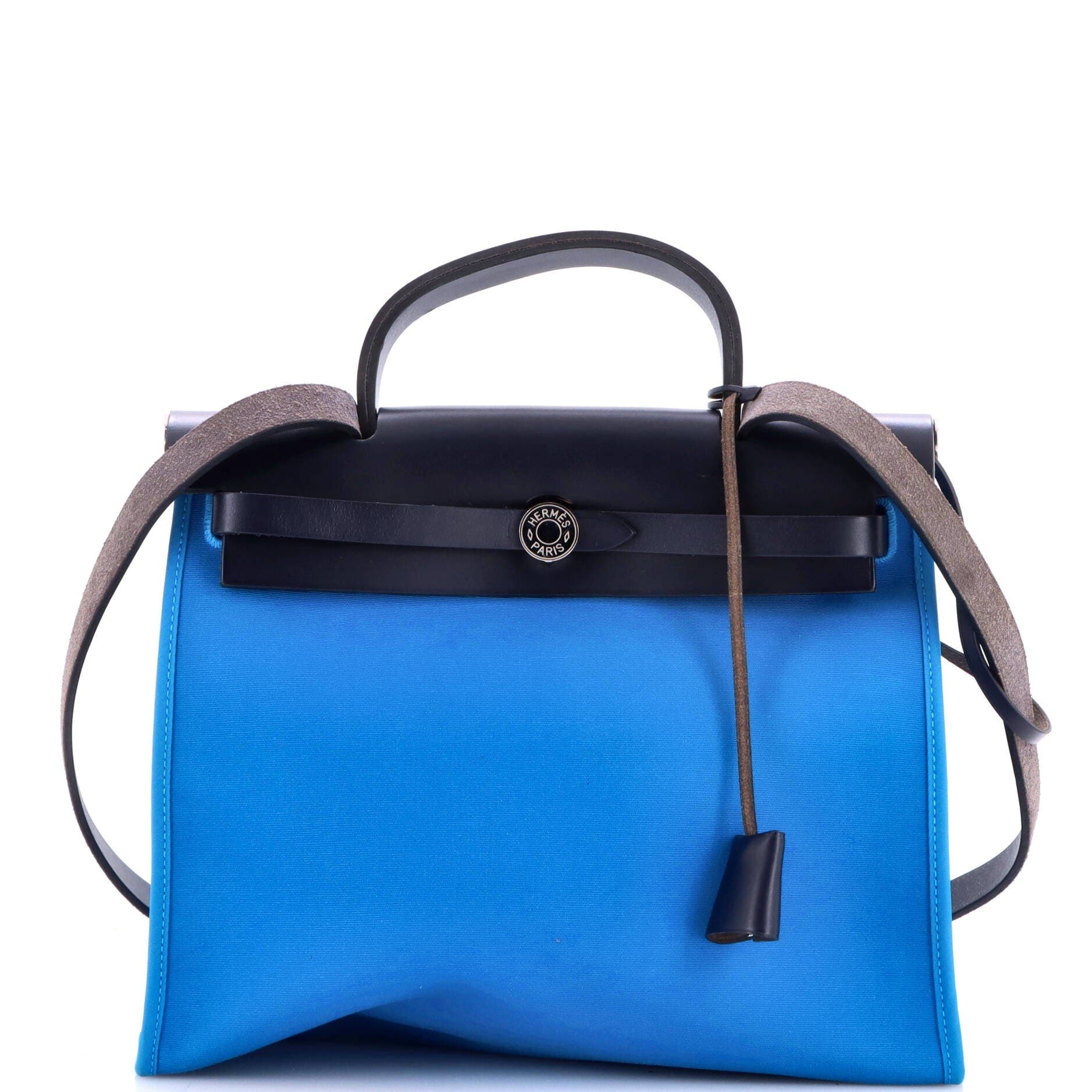Herbag Zip Leather and Toile 31, Main, color, Blue
