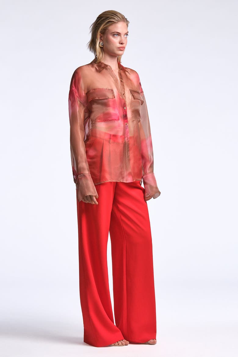Pauline Shirt, Alternate, color, Flame Meadow Print
