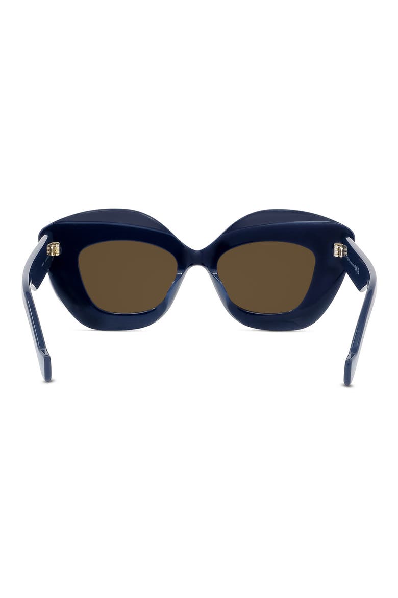 Anagram 48mm Small Cat Eye Sunglasses, Alternate, color, NAVY / BROWN