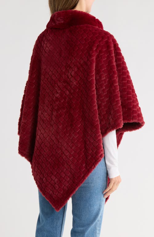 Nanette Lepore Elegant Faux Pearl Ruana In Burgundy