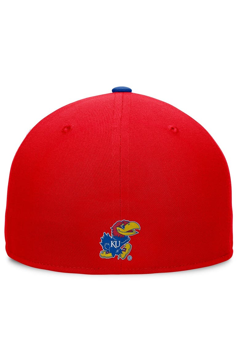 Men's Top of the World White/Royal Kansas Jayhawks Tri-Tone Heritage Collector Fitted Hat, Alternate, color, White