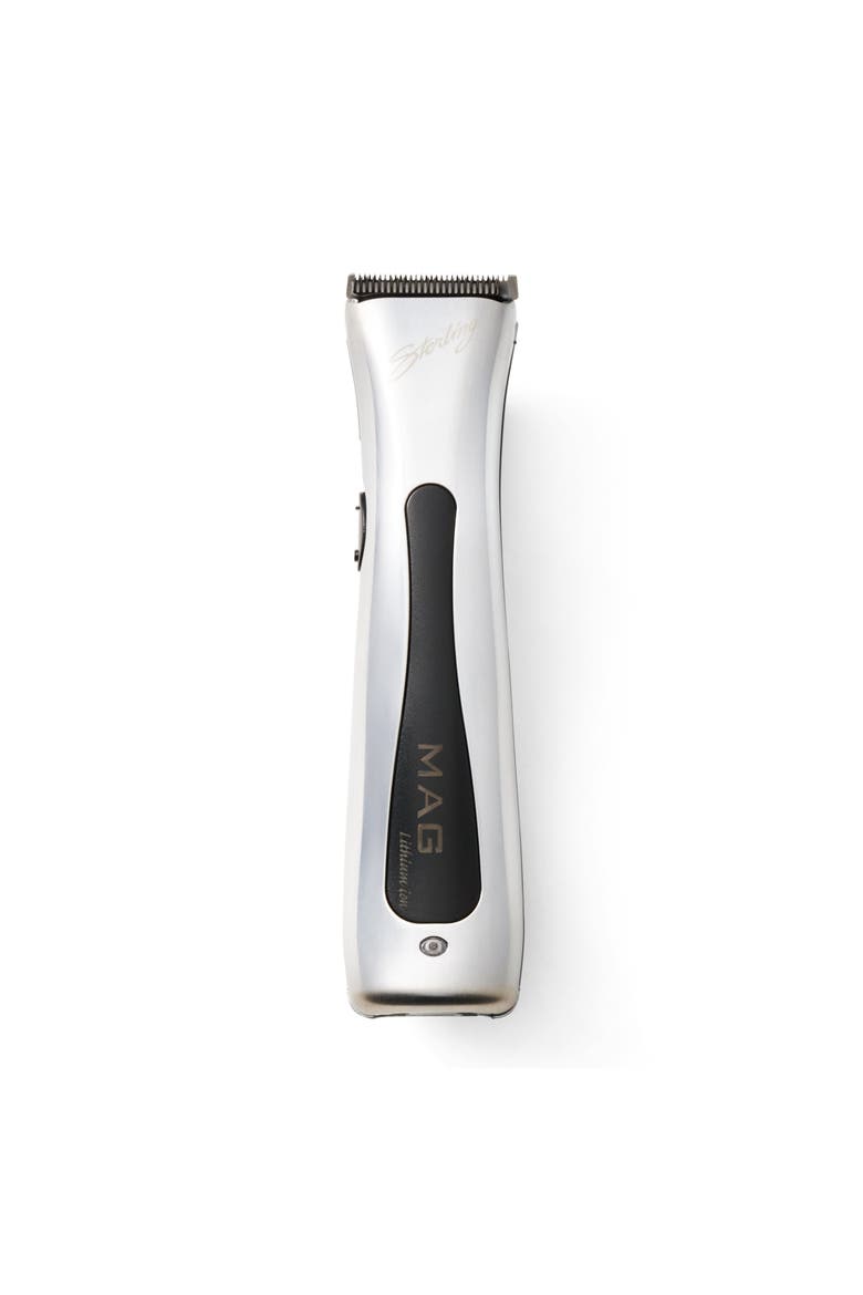 Sterling Mag Trimmer - Barber-Quality Electric Cordless Hair Trimmer with Rotary Motor and Lithium-Ion Battery, Main, color, Metallic Silver