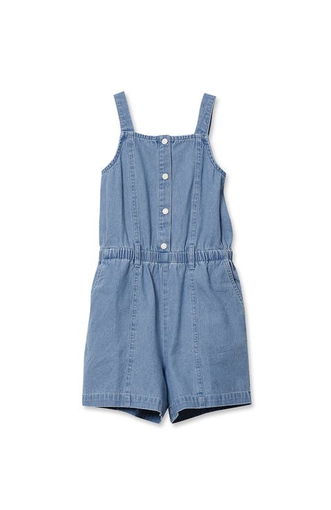 Girls Lightweight Denim Romper