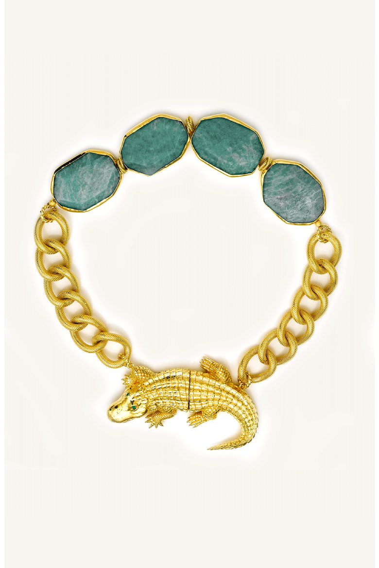 Eye Shine Necklace, Main, color, Gold / Green
