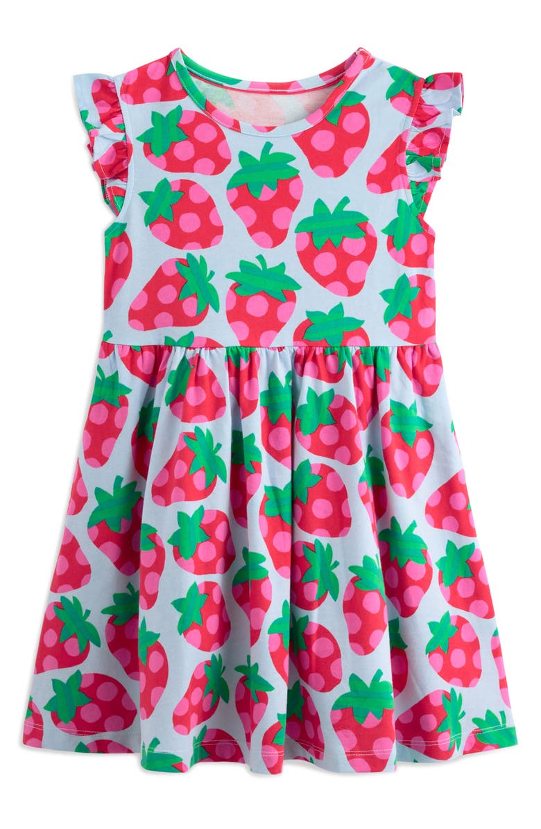 Mini Boden Kids' Strawberry Print Cotton Jersey Dress, Main, color, 