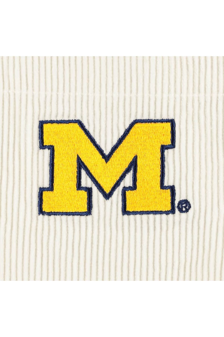 Women's Hype and Vice White Michigan Wolverines Corduroy Button-Up Jacket, Alternate, color, White