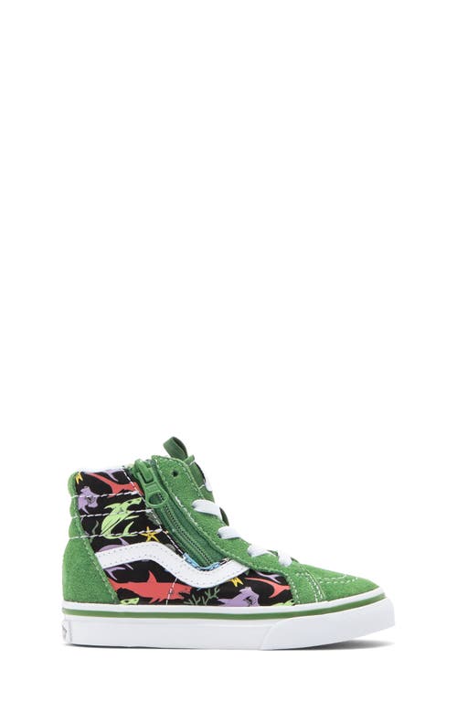 Vans Kids' Sk8-hi Reissue Side Zip Sneaker In Glow Sharks Green/multi