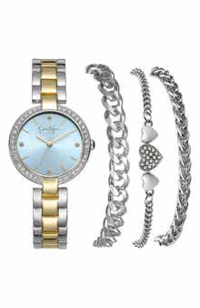 Jessica Simpson Two-Tone Bracelet Watch Set