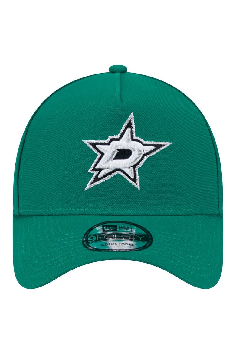 Men's New Era  Kelly Green Dallas Stars Core A-Frame 9FORTY Adjustable Hat, Alternate, color, Kelly Green