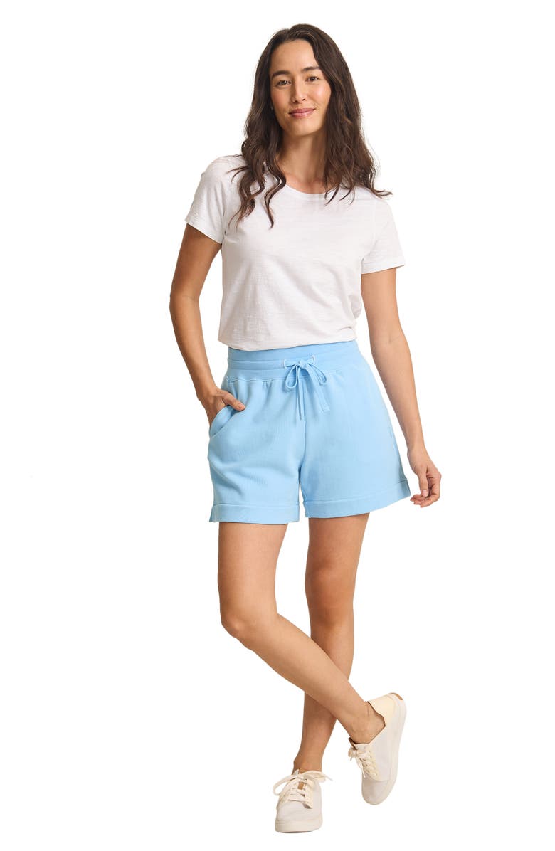 Tommy Bahama Marina Del Mar Tie Waist Cotton Shorts, Alternate, color, Chambray Blue