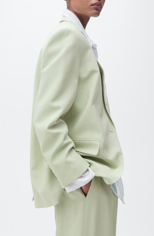 Mango Straight Fit Suit Jacket In Green