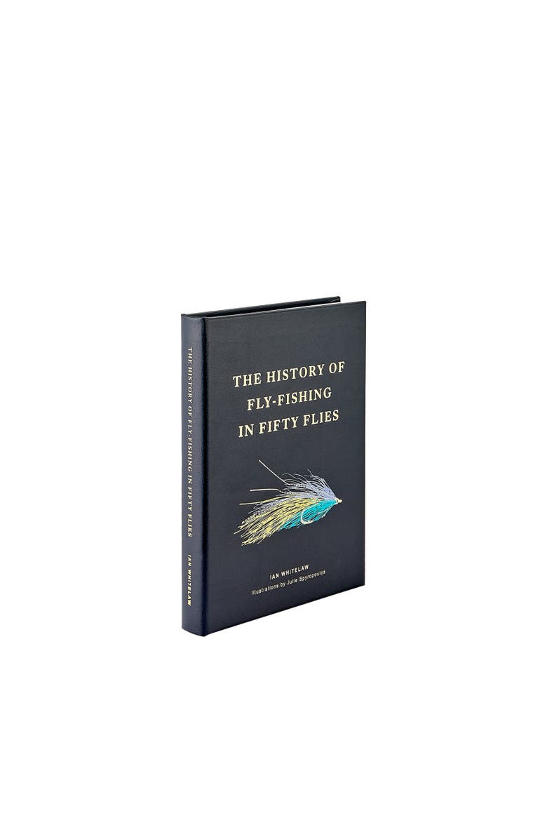 Graphic Image The History of Fly Fishing in Fifty Flies Leather Edition, Main, color, Navy