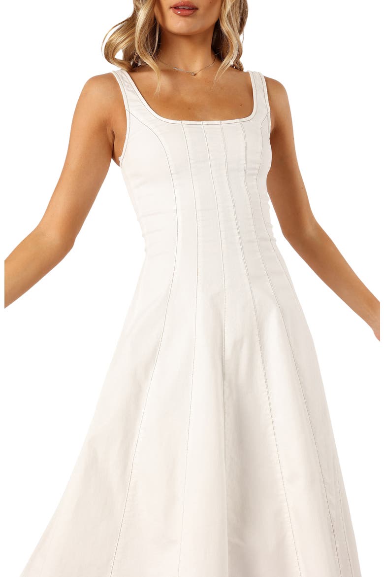 Una Fit & Flare Midi Dress, Alternate, color, WHITE