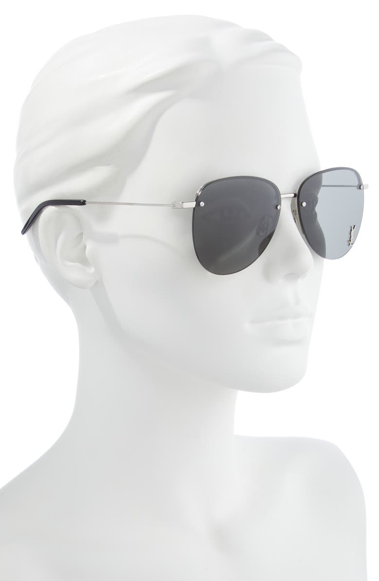 Saint Laurent 61mm Pilot Sunglasses, Alternate, color,