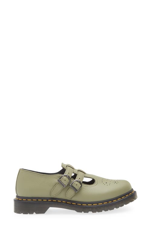Dr. Martens' Dr. Martens Mary Jane Shoe In Olive Green Leather In Muted Olive