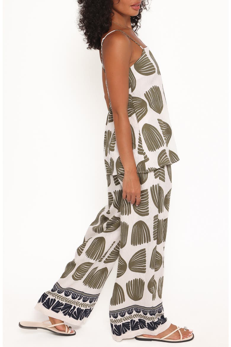 Brianna Palm Print Camisole & Wide Leg Pants Set, Alternate, color, GREEN PALM PRINT
