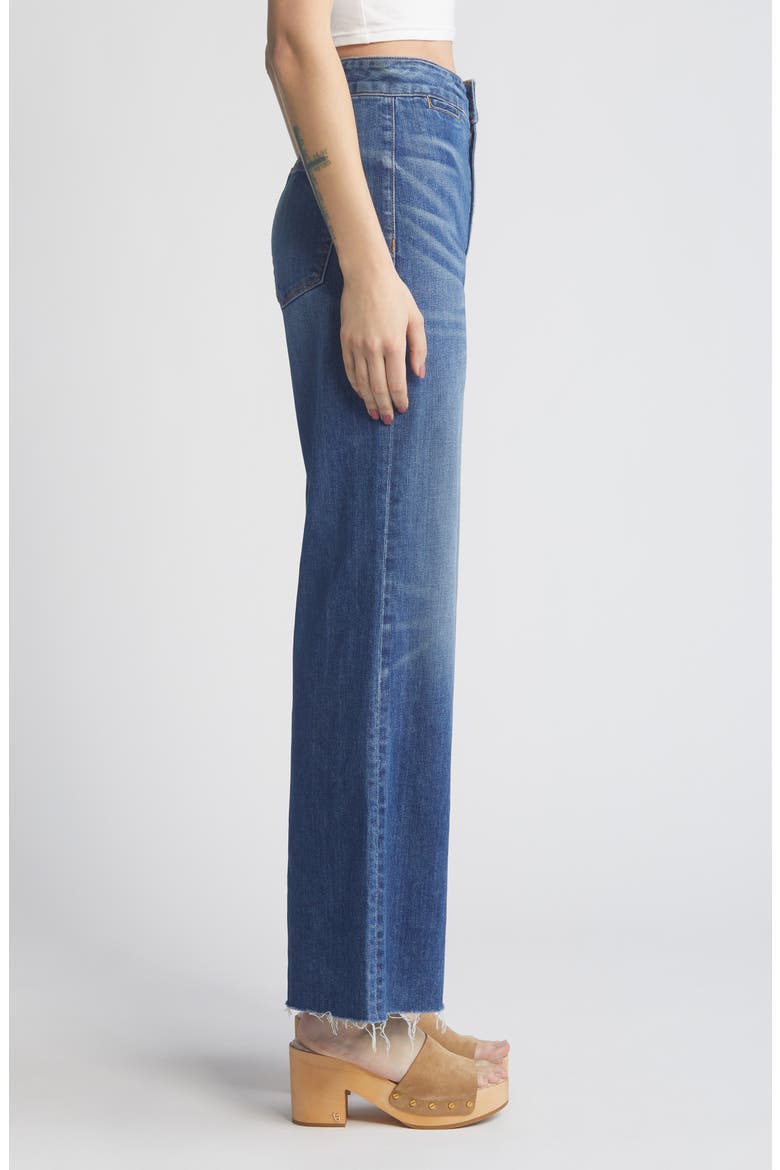 Brighton Raw Hem High Waist Wide Leg Jeans, Alternate, color, DAYTONA