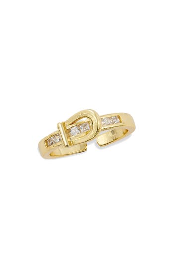 Savvy Cie Jewels Cz Buckle Ring In Gold