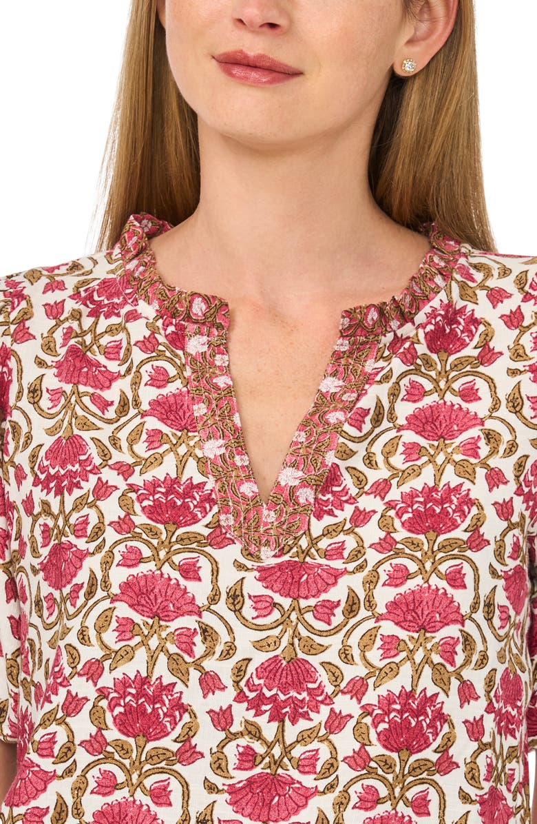 CeCe V-Neck Puff Sleeve Top, Alternate, color, Cashmere Rose