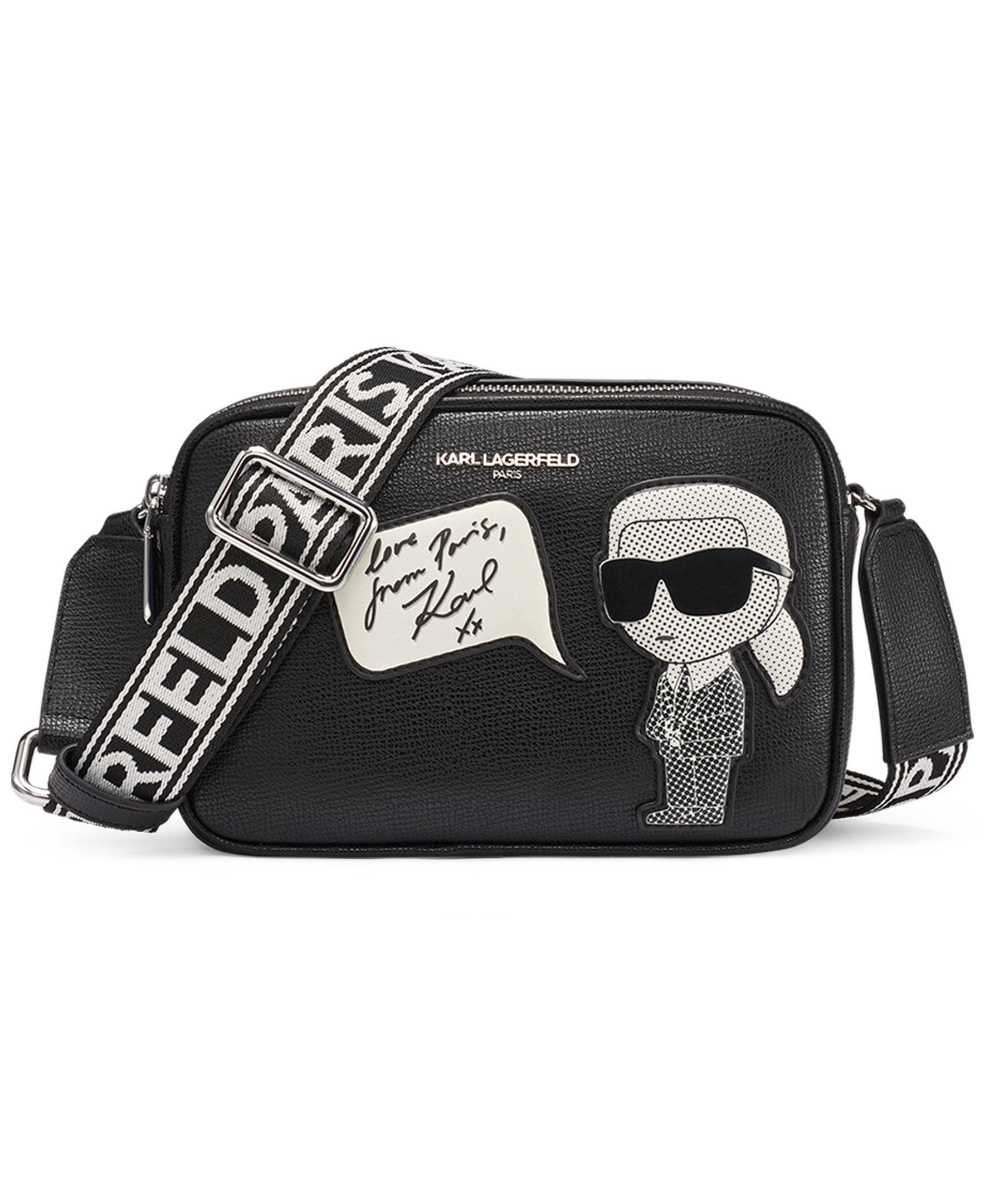 KARL LAGERFELD PARIS Maybelle Crossbody, Main, color, Black/Silver